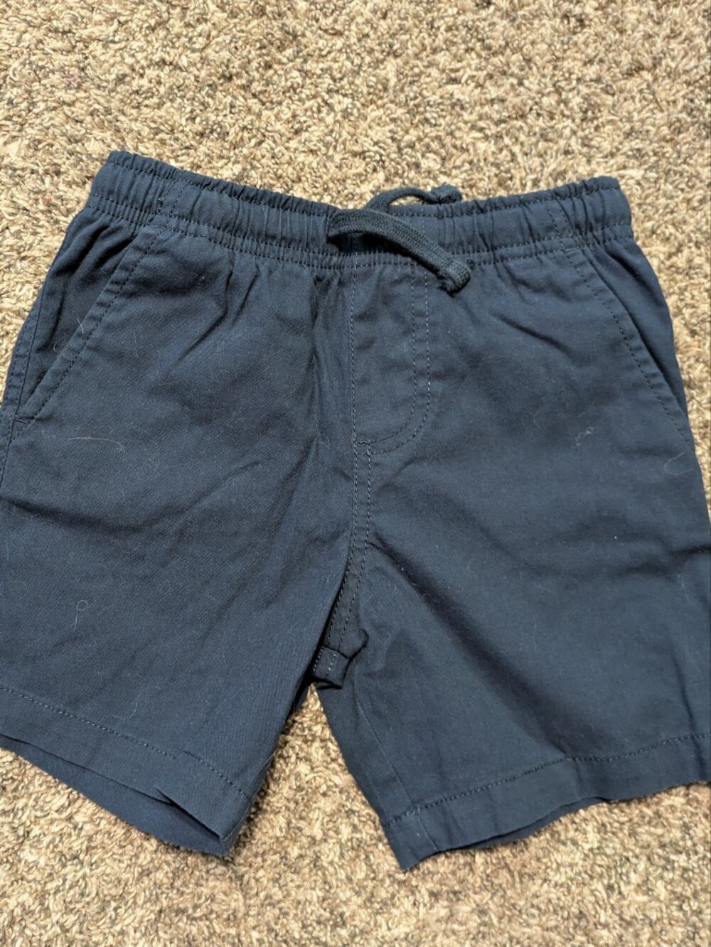 Dark Blue Elastic Waist Drawstring Shorts NWOT